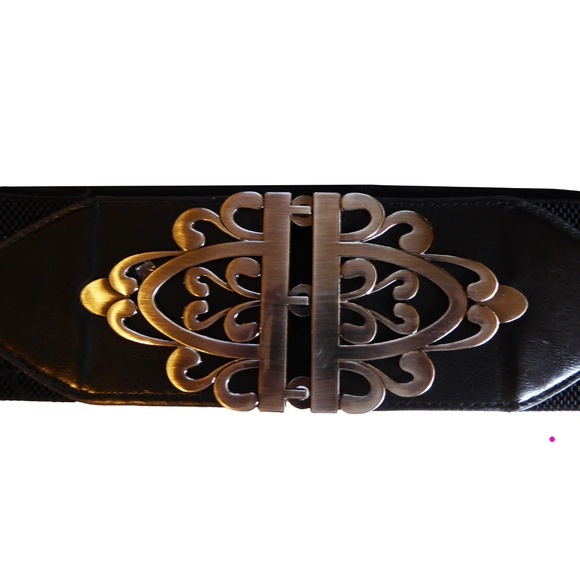 Funfash Plus Size Gothic Cinch Belt Brushed Silver - Picture 2 of 2